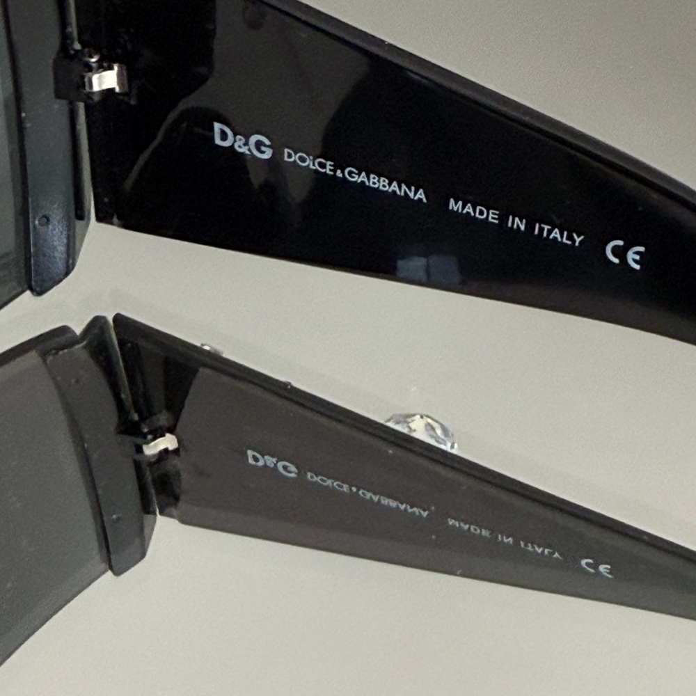 D&G Black Oversized Rhinestone Shield Sunglasses - Picture 10 of 12
